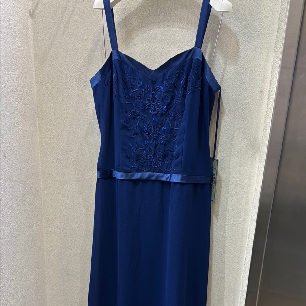 Elegant Blue formal Embroidered Dress